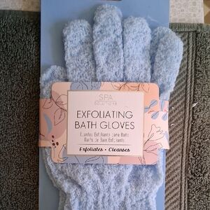 Blue Exfoliating Bath Gloves